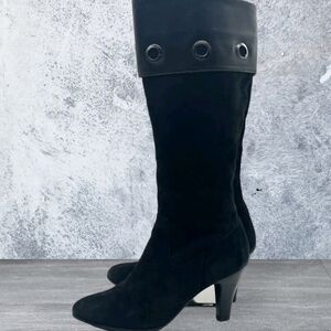 Sofft Womens Grommet Cuffed Tall Leather Heels Boots shoes sz 11M